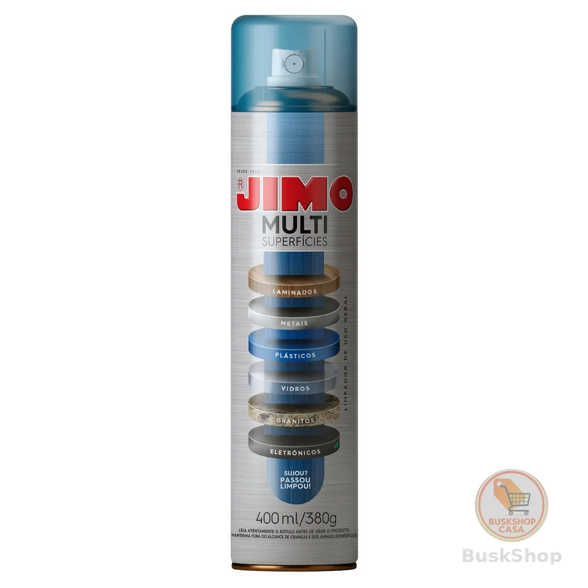 Jimo Multi Superfícies Todos Ambientes Casa Limpeza a Seco Sem Enxague Aerossol 400ml Eletrônicos Eletrodoméstico Armário Balcão