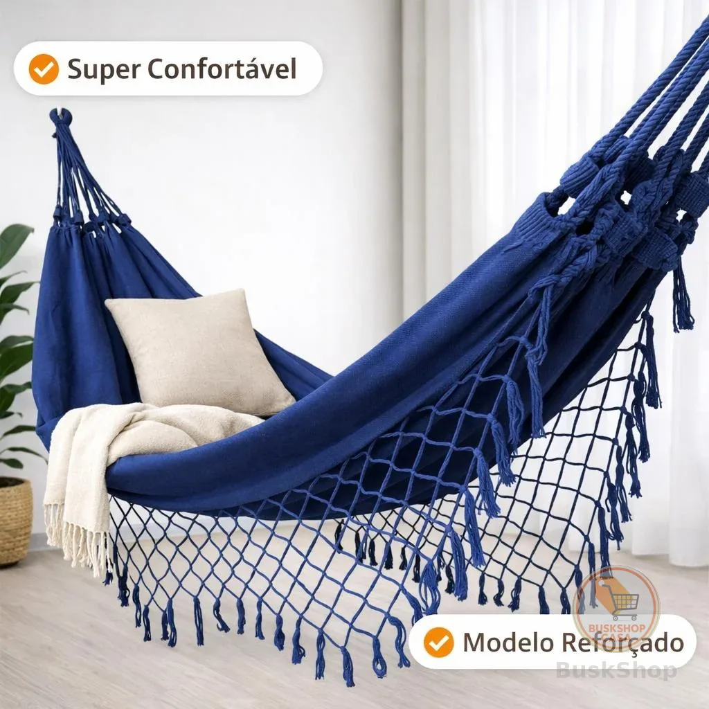 Rede de Descanso Casal Luxo Reforçada Algodão Decorativa