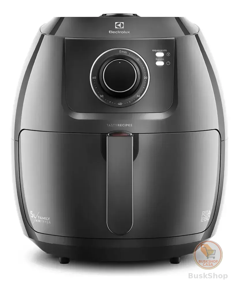 Air Fryer Fritadeira Sem Óleo Elétrica Electrolux 6,5l Family Cesto Removível Com Timer 1700w De Potência Eaf50 Grafite Efficient Por Rita Lobo