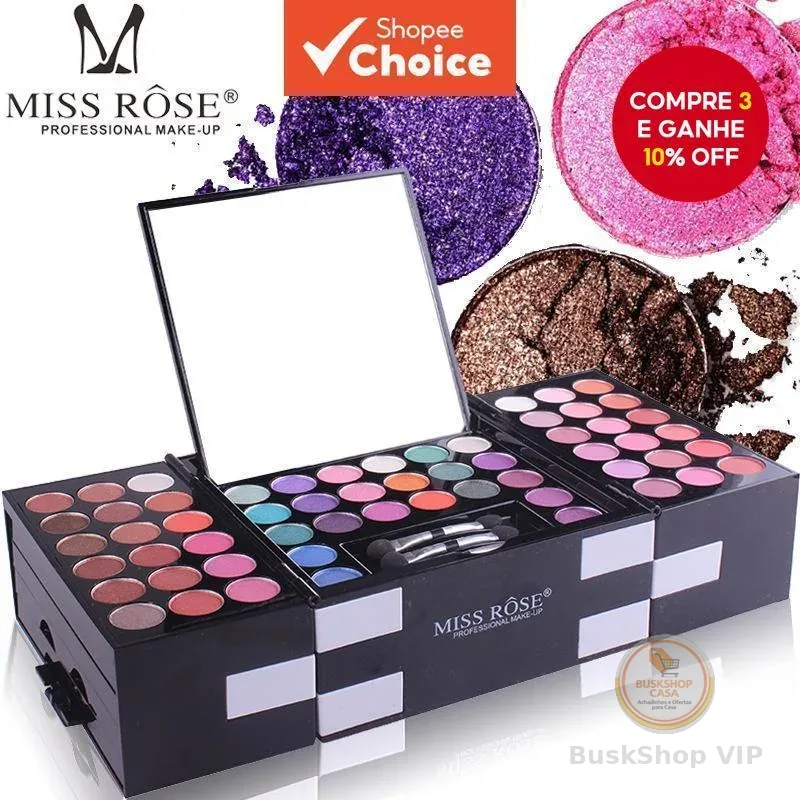 Paleta De Sombras De 142 Cores-Fosco E Brilhante , Tons De Terra , Com 3 Blushes 3 Pós De Sobrancelha