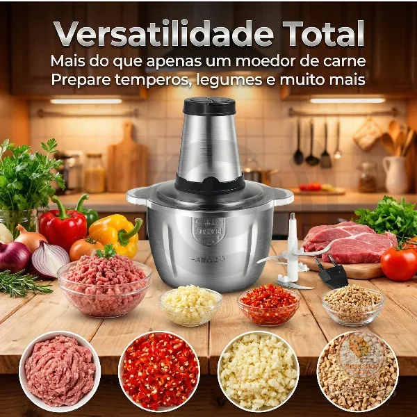 3L Picador De Alimentos COM ALÇA 110V/220V Moedor De Carne Elétrica Processador Cozinha Casa