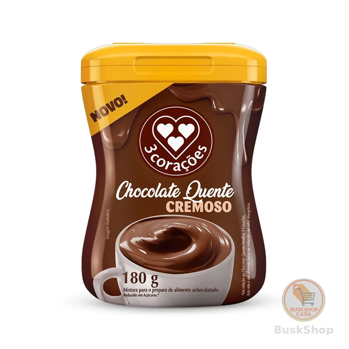3 Corações Chocolate Quente Cremoso, 180g