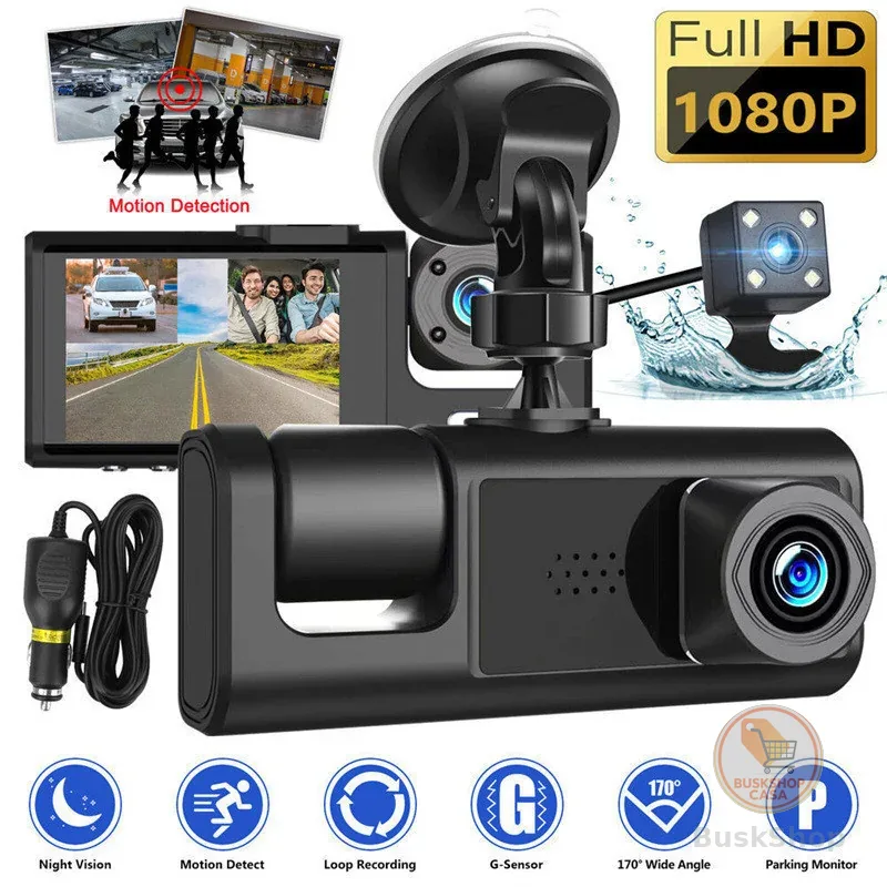 Gravação De Espelho Retrovisor Lente Dupla De 64GB Monitoramento De Carro HD 1080P Dianteira E Traseira