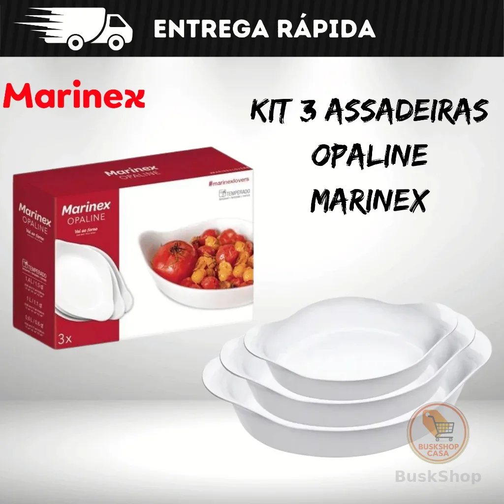 KIT 3 ASSADEIRAS OPALINE MARINEX - NADIR