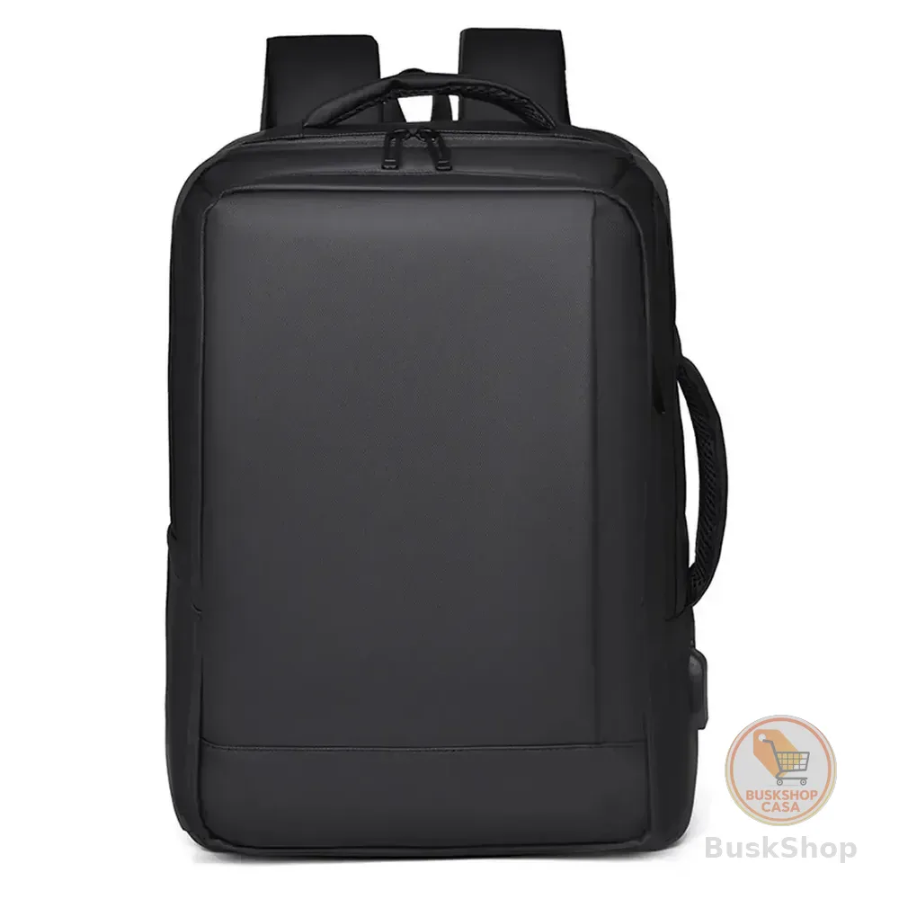 Mochila Executiva Porta Notebook Impermeável, Expansível 5cm, Saída USB, Alça para Fixar em Malas, Alças Acolchoadas, Multicompartimentos, Ideal para Trabalho, Viagens e Faculdade, Design Elegante Uni