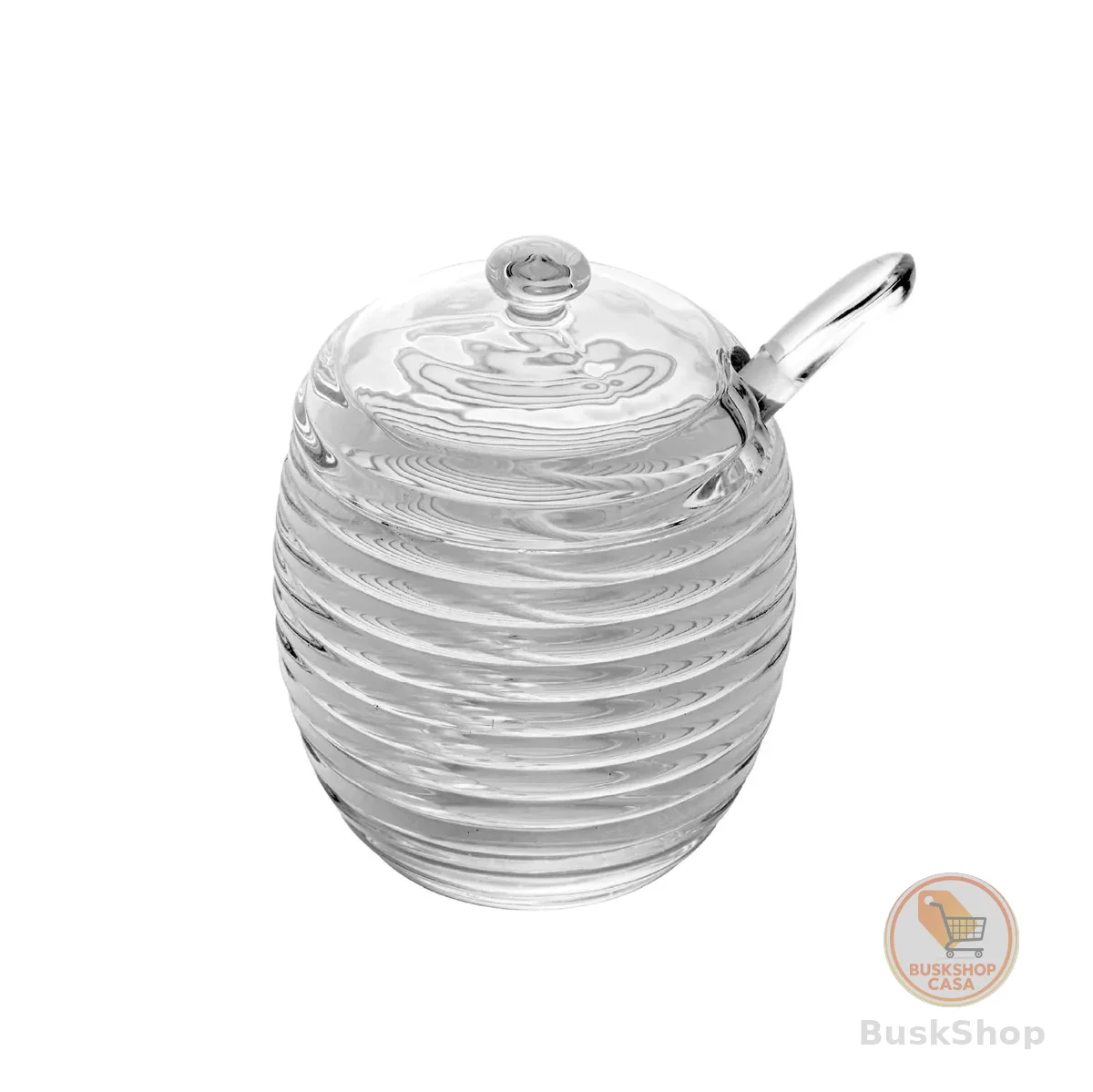 LYOR - Açucareiro de Cristal com Colher e Tampa Colméia 210ml