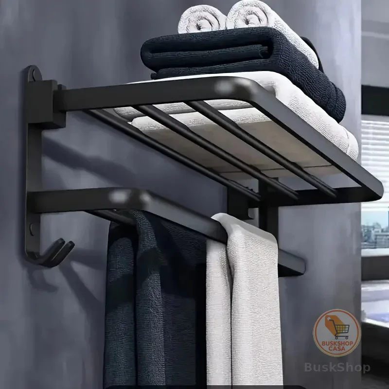 Toalheiro De Parede Duplo Premium Porta Toalha Adesivo Sem Furo Banheiro Acessórios Facil Instalação