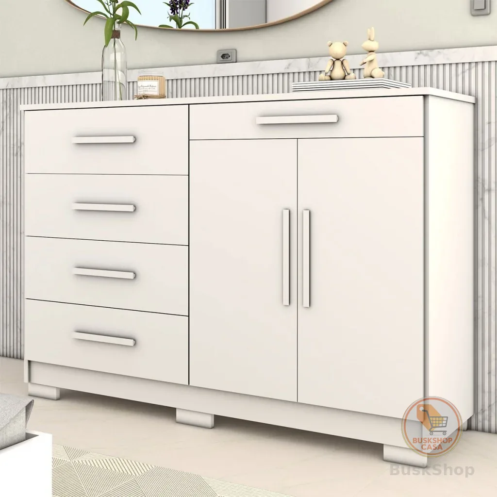 Cômoda Tailândia 2 Portas 5 Gavetas