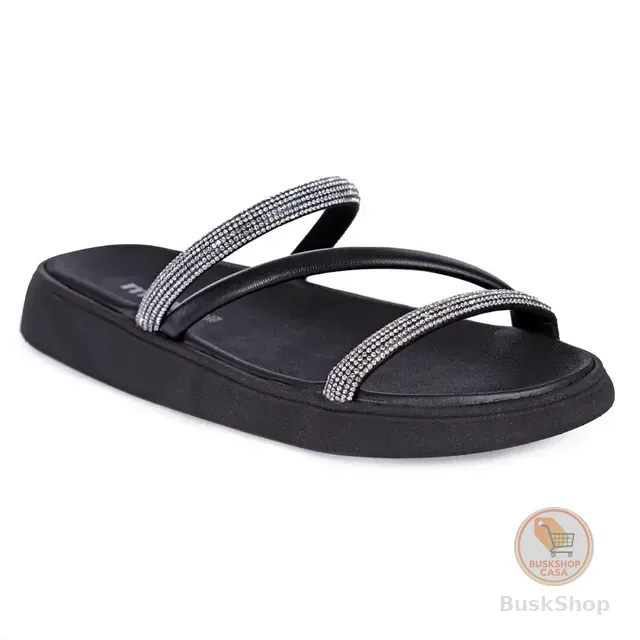 Sandalia Papete Moleca Feminina Tiras Strass Macia Original