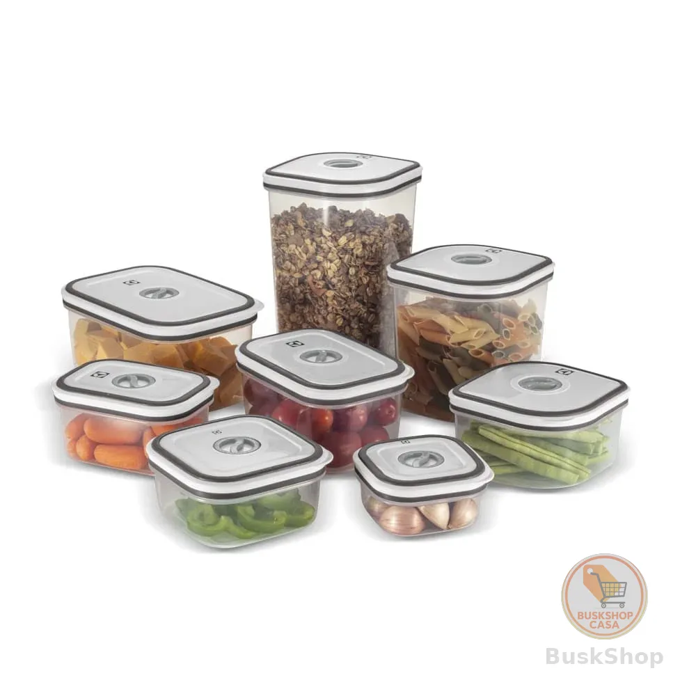 Electrolux Kit 8 Potes Herméticos Plástico Multiuso Vedação Silicone | BPA Free, Porta Mantimentos
