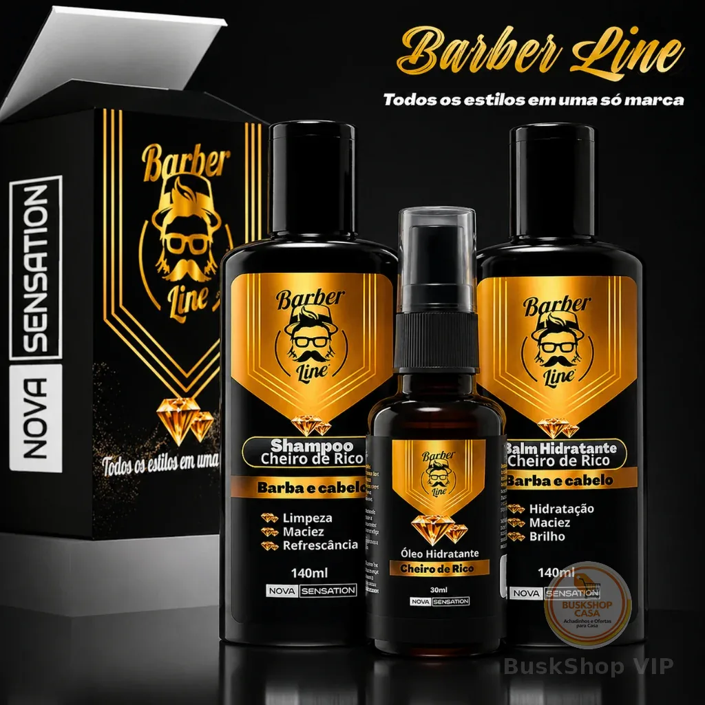 Kit barba Balm Shampoo Óleo Cheiro De Rico
