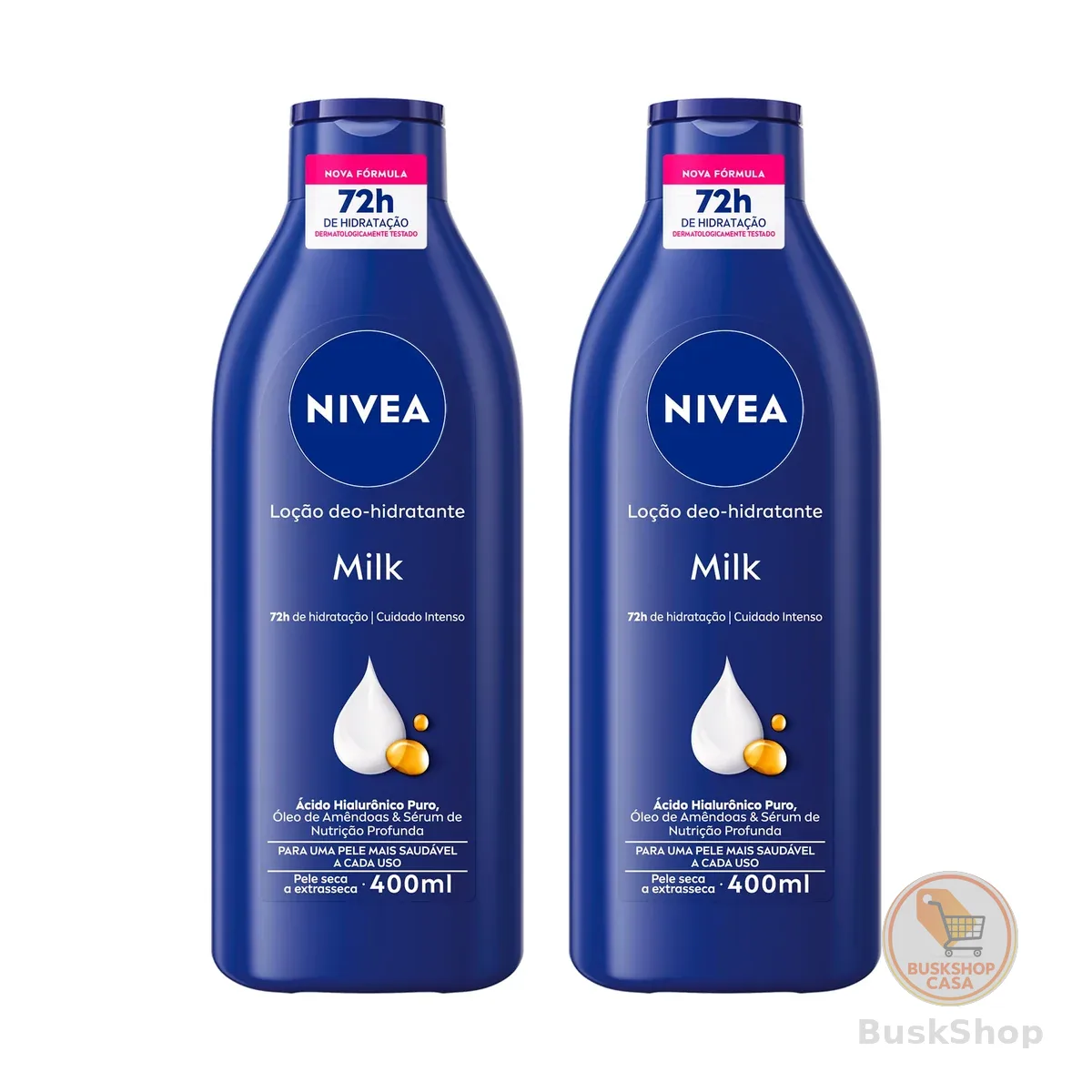 NIVEA Kit Loção Hidratante Milk Pele Seca a Extrasseca 400ml (2 unidades)
