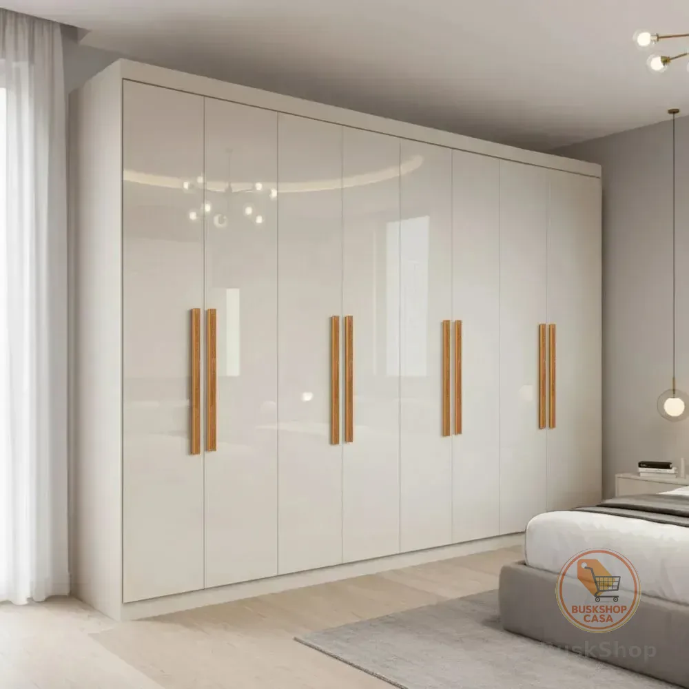 Guarda-Roupa Casal Paris 8 Portas 4 Gavetas Branco