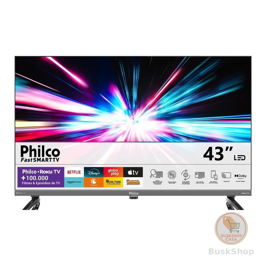 Smart TV 43" Philco QLED HDR10 Roku TV P43KRB