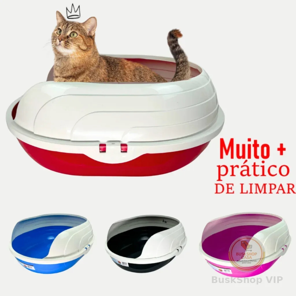 Caixa de Areia Sanitária Bandeja Higiênica Com arco para Gato - FURACÃO PET