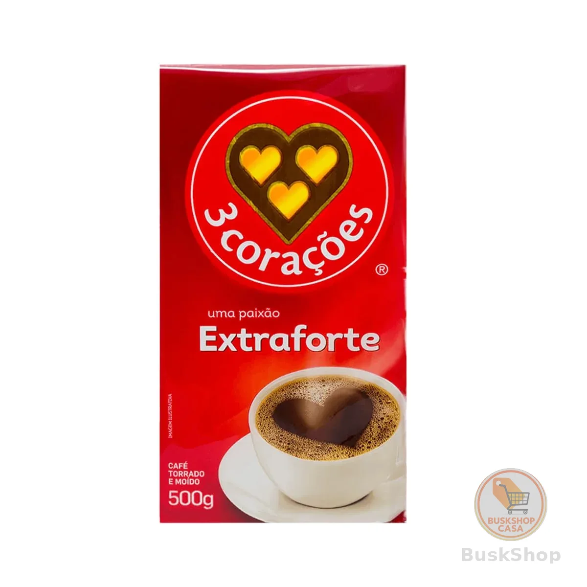 3 Corações Café Torrado e Moído Extra Forte, 500g vácuo