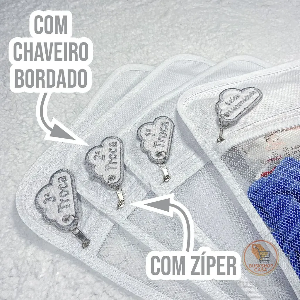 6 Saquinho Maternidade Organizador Viagem Mala Bebê 35x30 MALA/VIAGEM/ROUPA SECA/ROUPA LIMPA