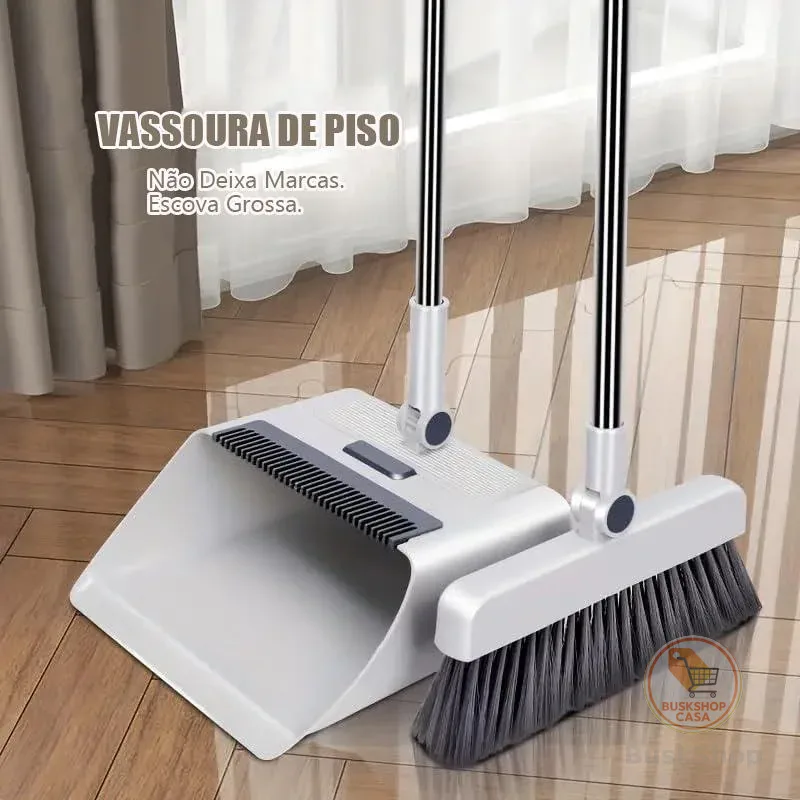4 em 1 Conjunto de Vassoura e Pá Revolucionário - Limpeza Rápida e sem Sujeira! O conjunto de vassouras 4 em 1