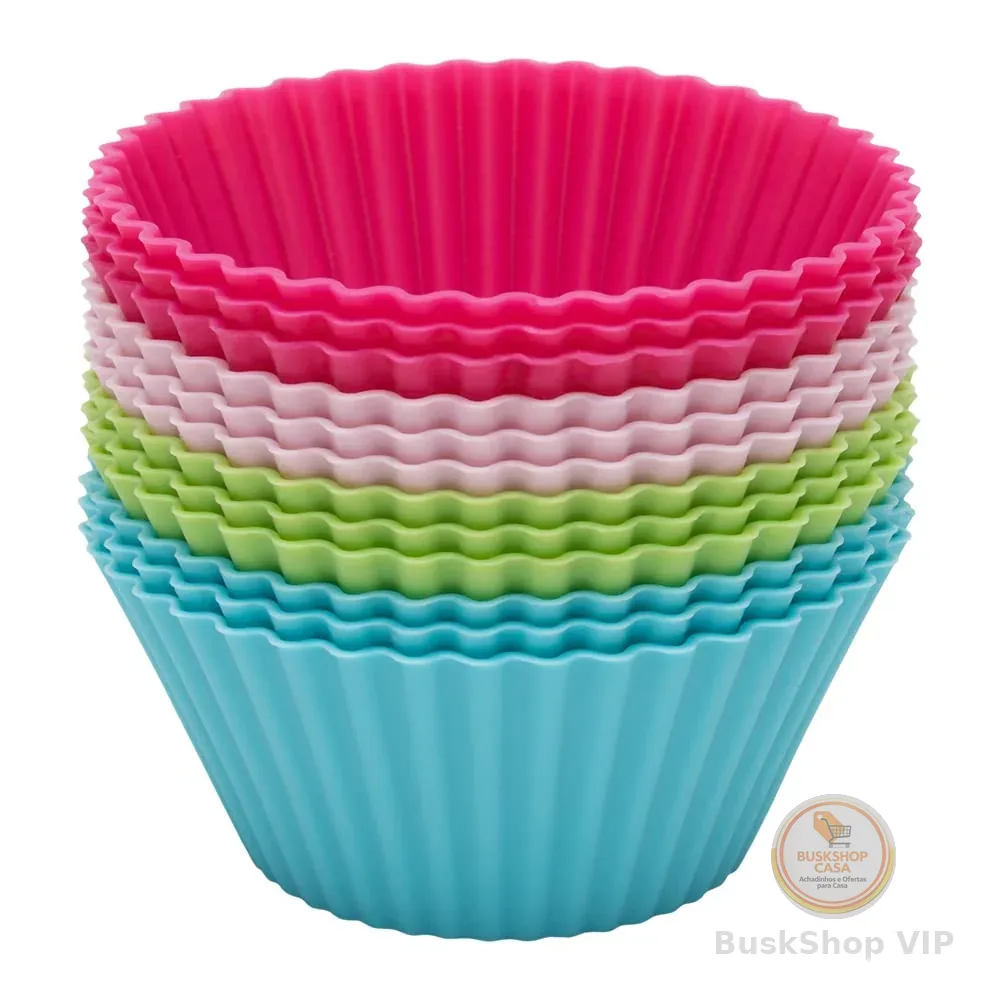 Jogo de Formas para Muffins Redondo com 12 Peças Mimo Style Multicor