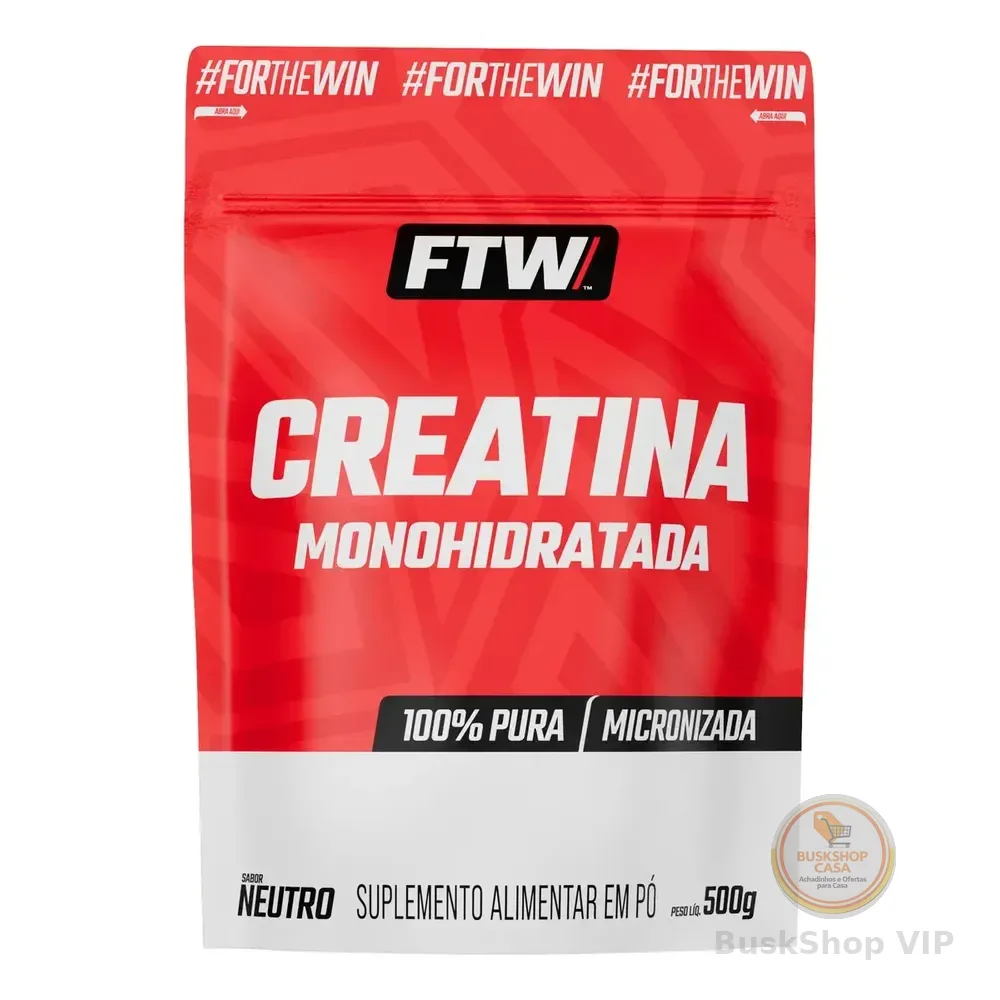 Creatina Monohidratada Pura 500g Refil Suplemento Em Pó 100% - Ftw Sem Sabor