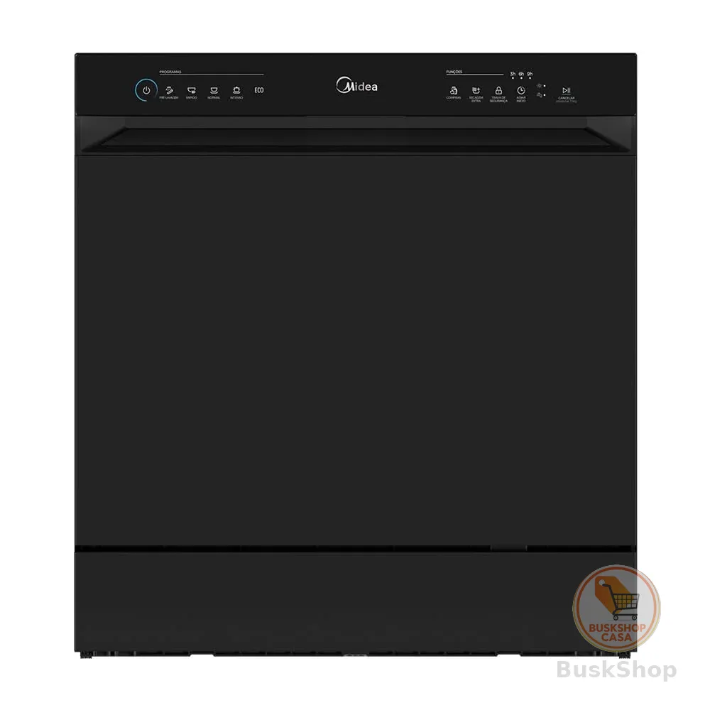 Lava Louças 8 Serviços Preta Touch Plus Midea 220v