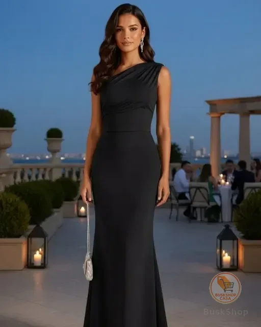 Vestido Social Longo Um Ombro Só Festa Elegante Tendência