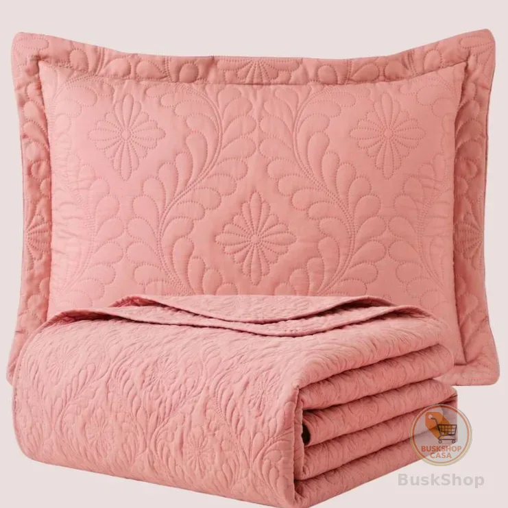 Kit Colcha Cobre Leito Luxo Casal ,Solteiro, Queen + Porta Travesseiro Matelado Ultrassonico Luxo