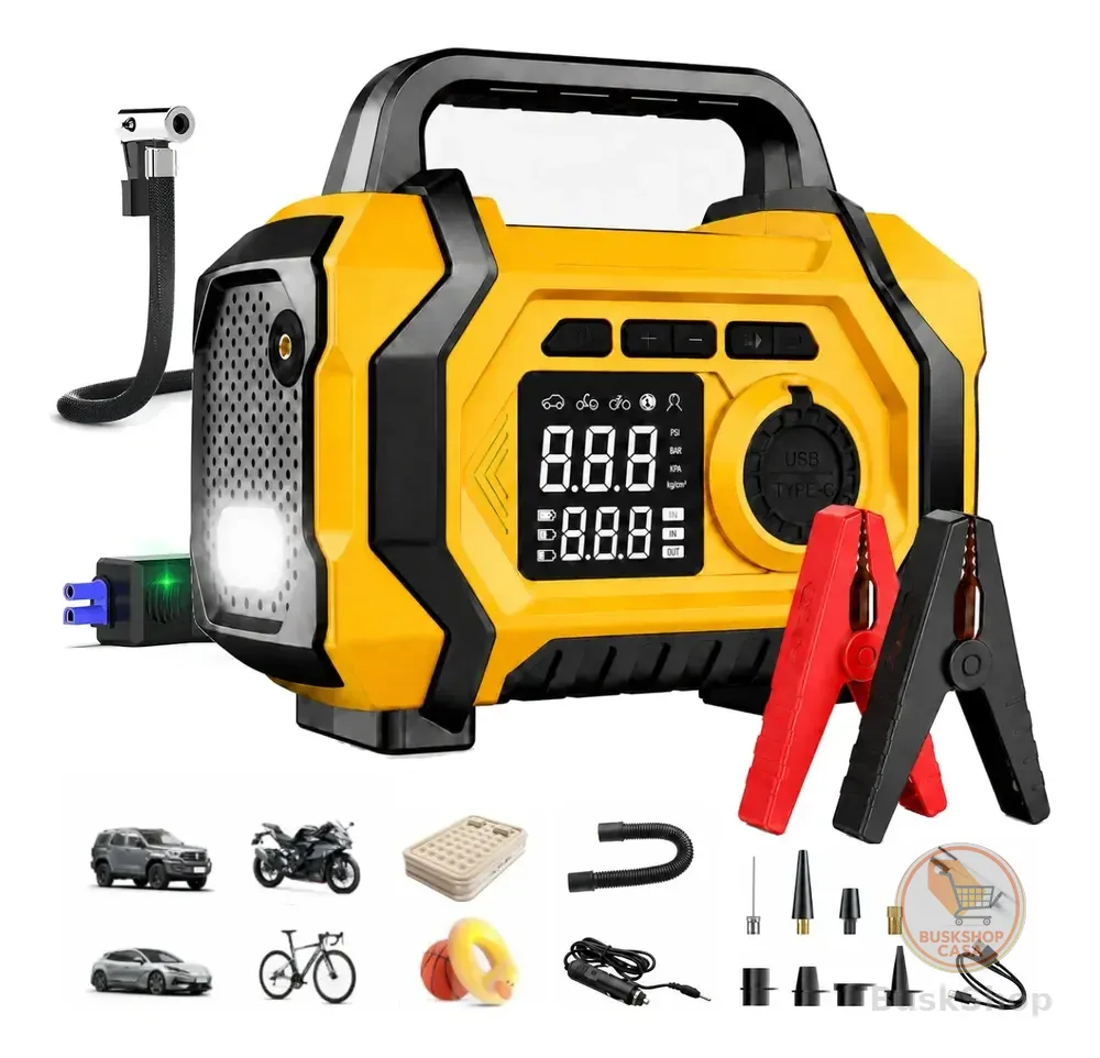 Auxiliar De Partida E Compressor De Ar 4 Em 1 Carro Moto