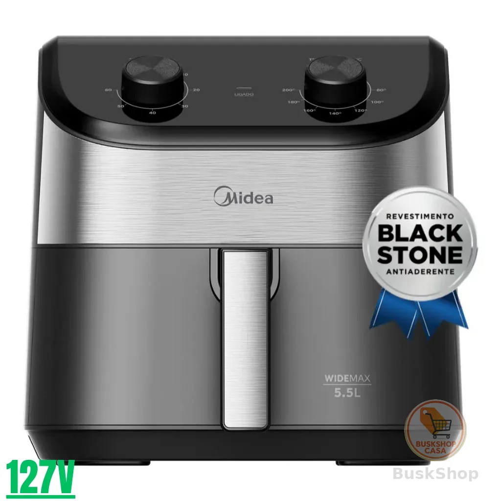 Fritadeira Air Fryer 5,5l Widemax Com Interior De Alumínio 1900w Midea -110V