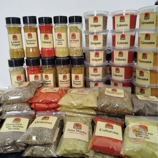 Kit com 20 Temperos e Condimentos Naturais em Sachês Sem conservantes Envio Rápido
