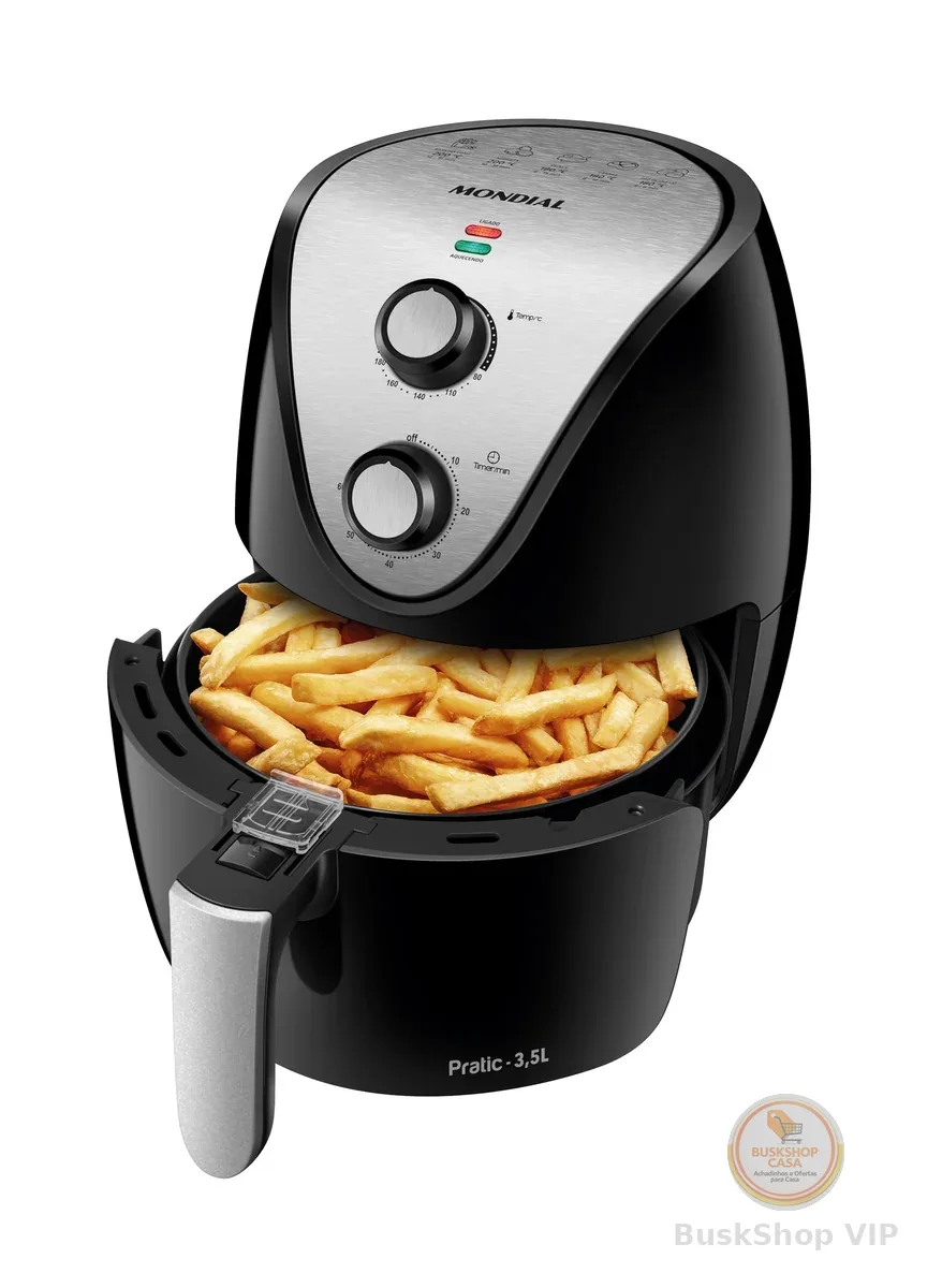 MONDIAL Fritadeira Sem Óleo Air Fryer 3,5L, Preto/Inox, 1500W, 110V - AF-30 I