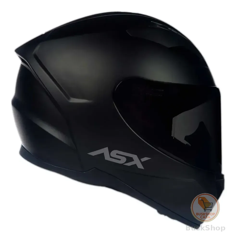 Capacete Fechado Asx City Solid Preto Fosco + Viseira Fumê Desenho Sólido Tamanho do capacete 58/M