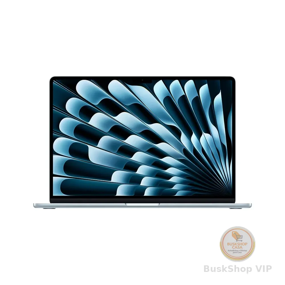 Apple 2025 MacBook Air (de 15 polegadas, Processador M4 da Apple com CPU 10‑core e GPU 10‑core, 24GB Memória unificada, 512 GB) - Azul céu