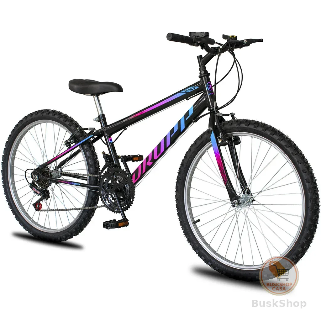 Bicicleta Aro 24 Dropp Sport Infantil Adulto18 vel marchas Freio V-Brake