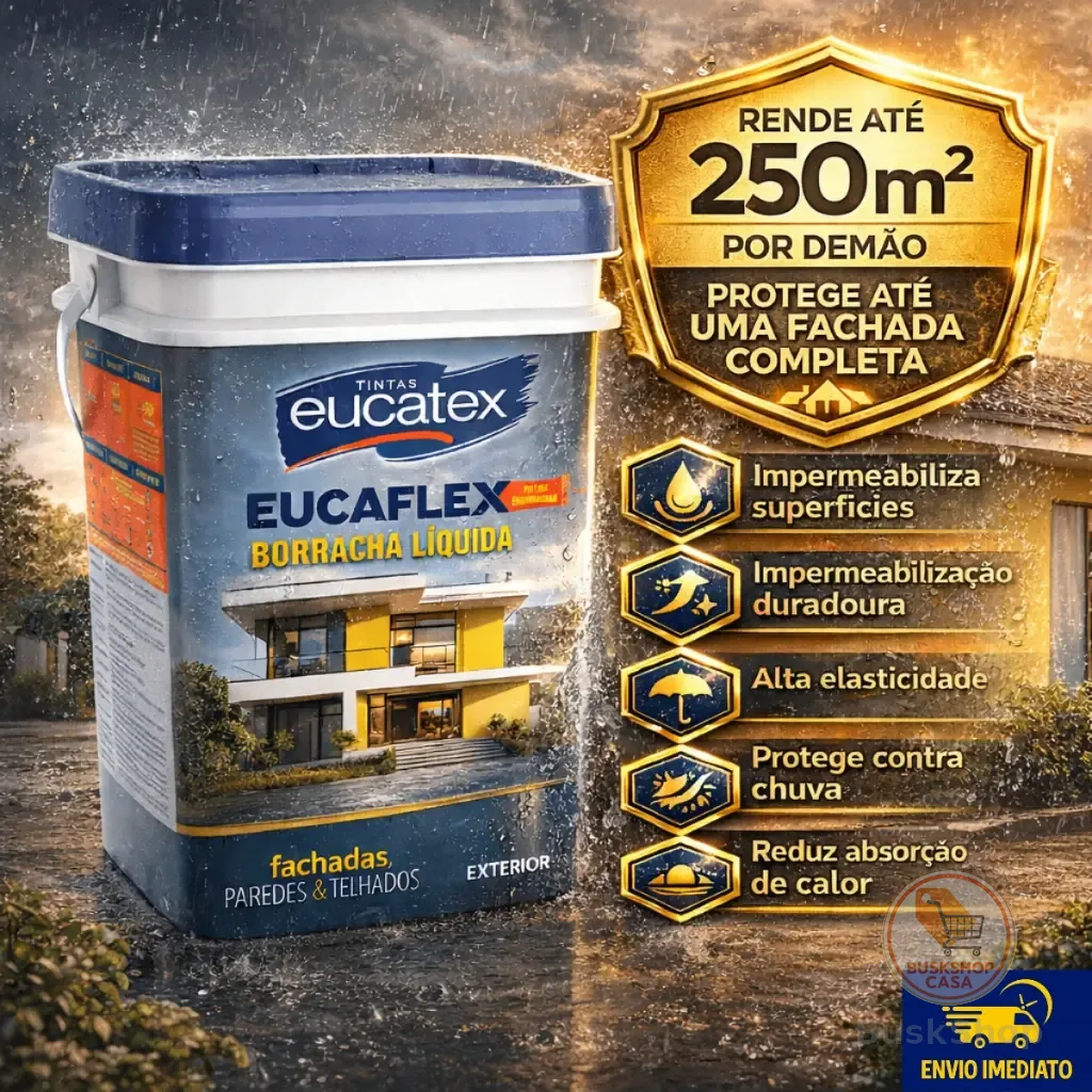 Borracha Líquida Eucatex 20kg Impermeabilizante Parede Laje Externa e Interna Tinta Emborrachada