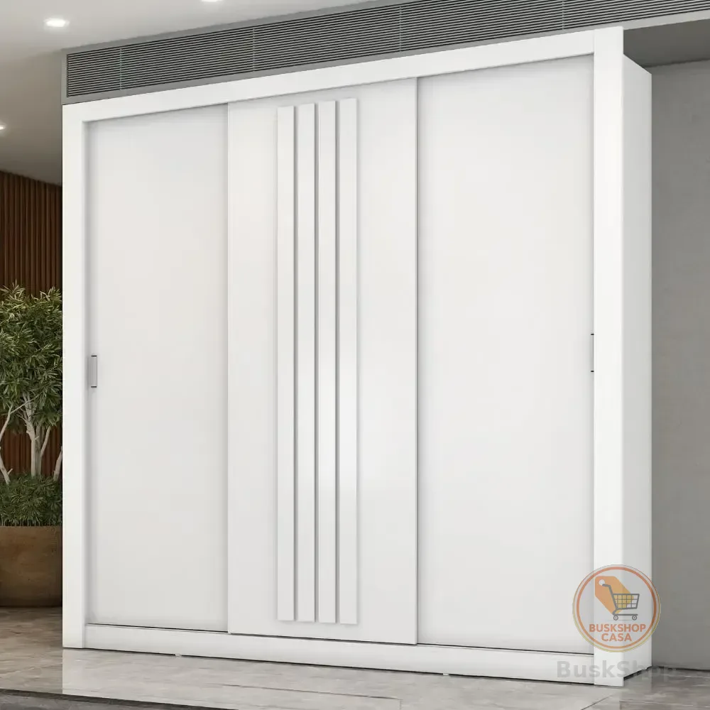 Guarda Roupa Casal 3 Portas Doha Carraro Branco