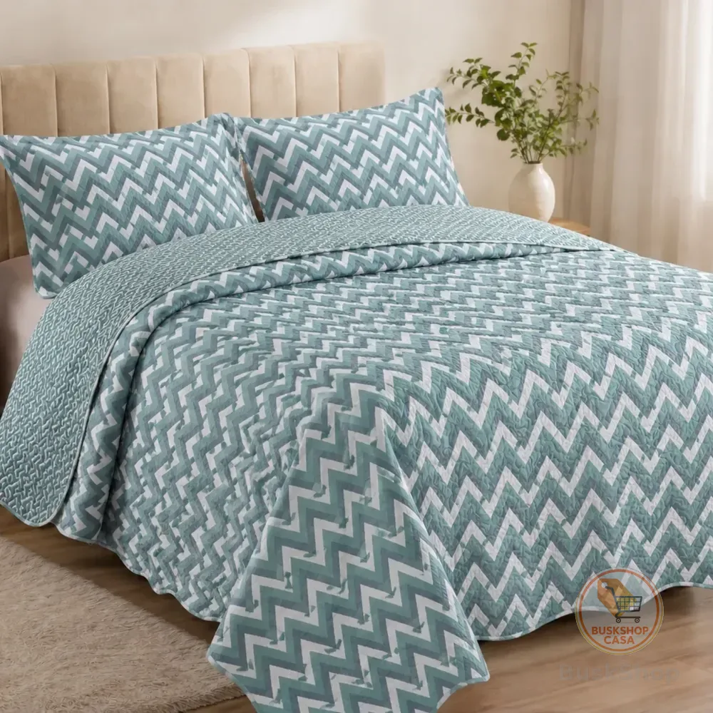 Cobre Leito Queen Dupla Face 3 Peças Leve Decorativo Premier Geometrica_67 Tecido Estampado