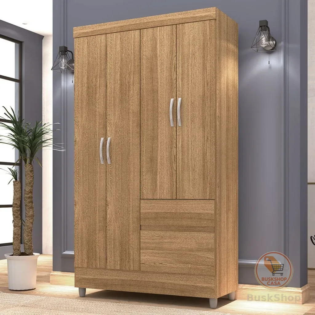 Guarda-Roupa Solteiro San Diego 4 Portas 2 Gavetas