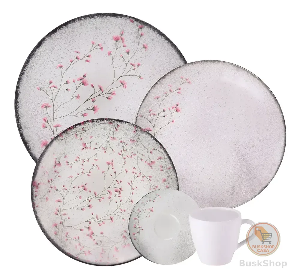 Aparelho de Jantar Tramontina Floralis Porcelana 20 peças
