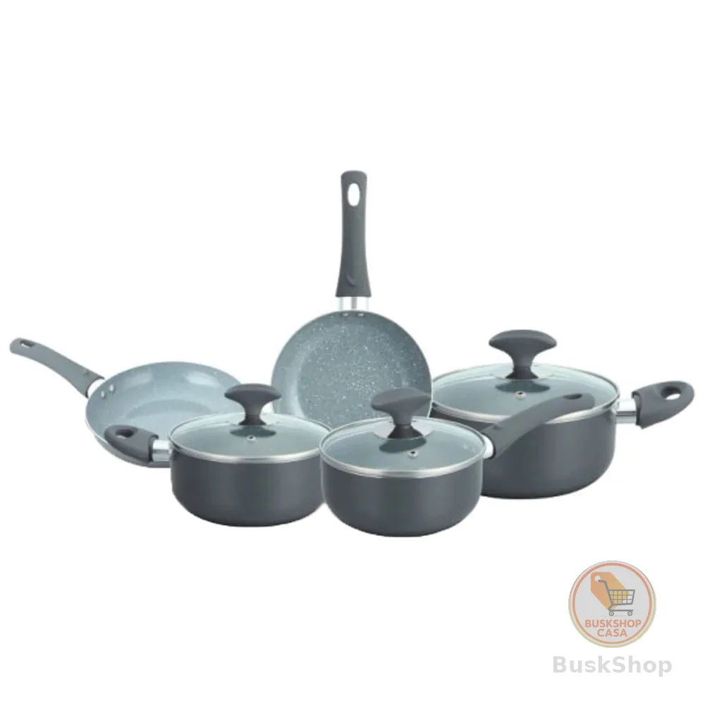 Conjunto de Panelas Cerâmica Cazza Chef Cinza 5 Peças