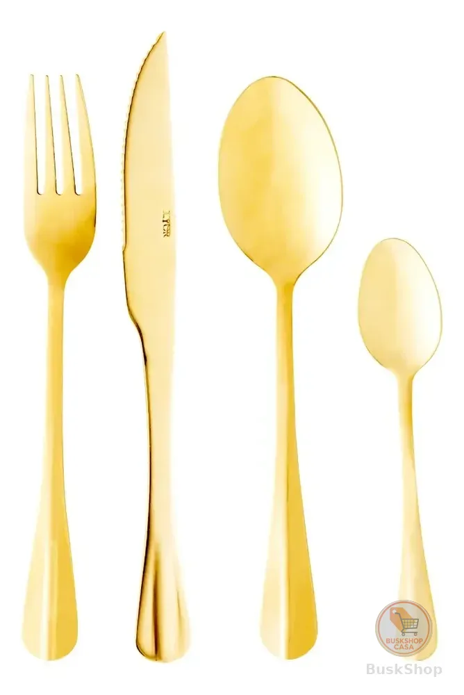 24 Peças Lyor Positano De Aço Inox Dourado Dourado