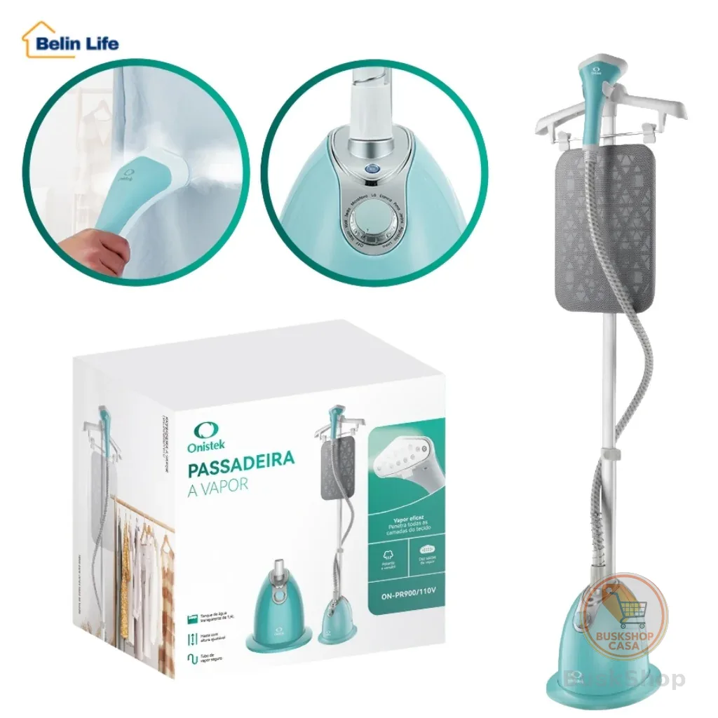 Passadeira a Vapor Vertical Vaporizador de Roupas Portátil 1,4L Profissional 110V/220V 1300W/1800W