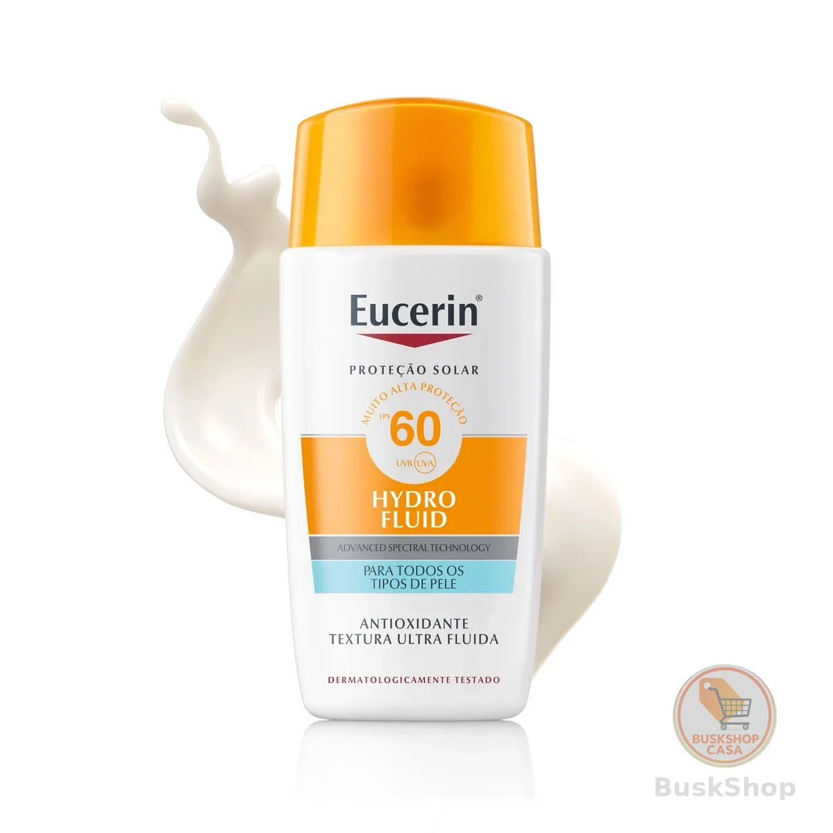 EUCERIN Protetor Solar Facial Ultra Fluido FPS 60 50ml, Hydro Fluid, Antioleosidade, Antioxidante, Rosto, Proteção UVA, UVB e Luz Visível