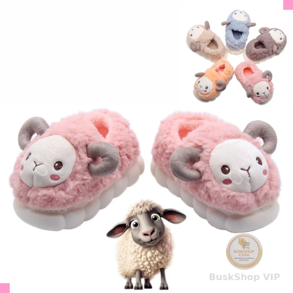 Pantufa Infantil Peluciada Térmica Inverno Super Macia Extremamente Confortável Cordeirinho