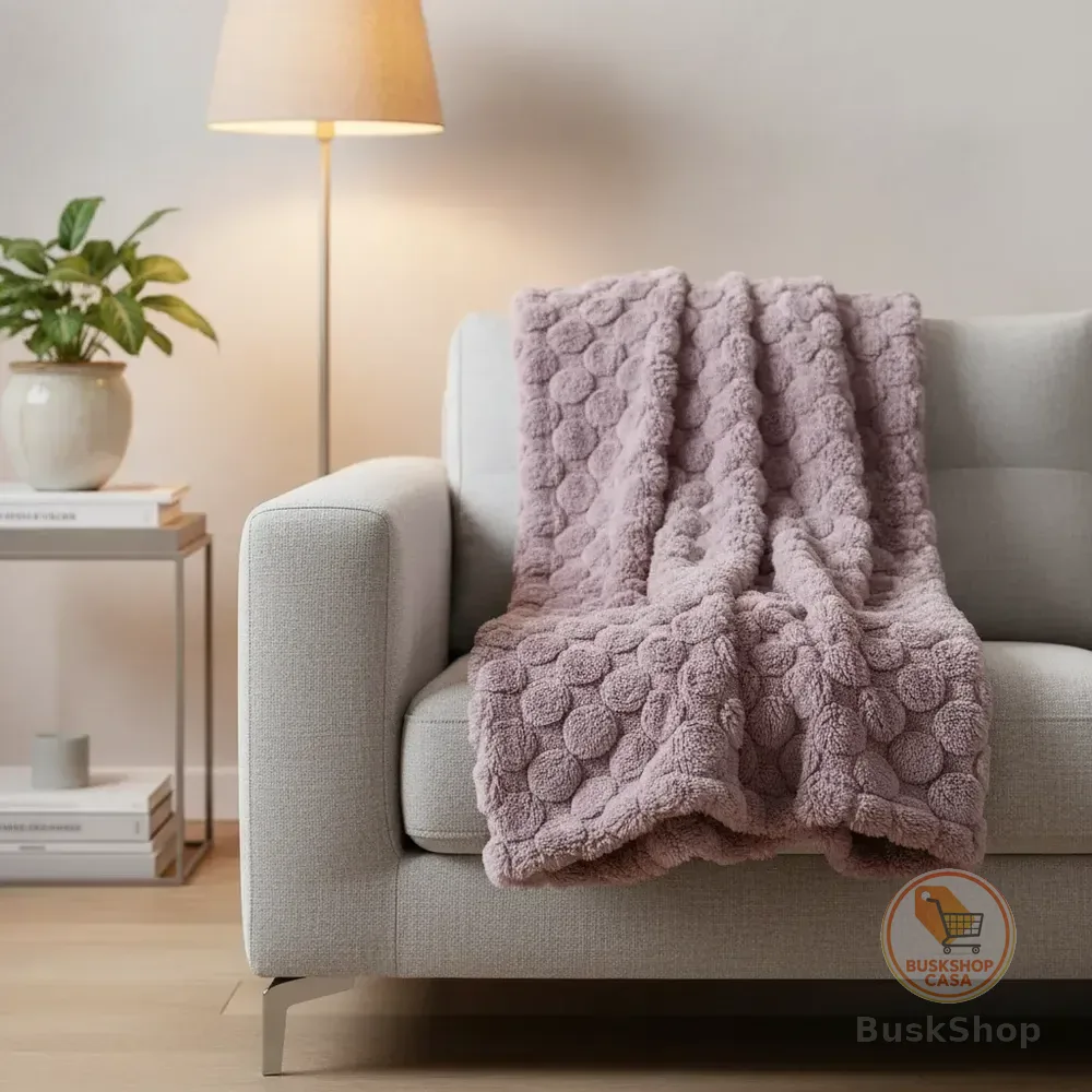 Manta Solteiro Sofa Infantil Bubbles Microfibra 1,30 X 1,50m Bubbles 550 G Rosa