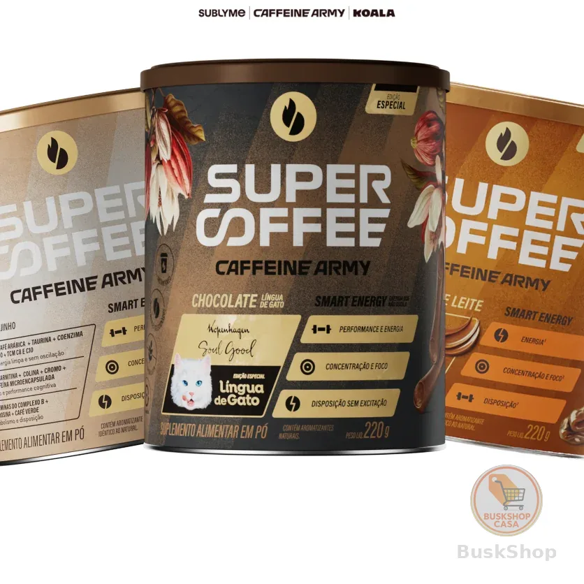 SuperCoffee (220g) - Todos os Sabores - Classic Size - Energia e Foco para o Seu Dia - Caffeine Army