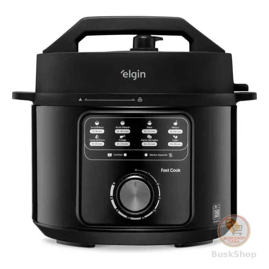 Panela De Pressão Elétrica 4L 900w Fast Cook Elgin Preta