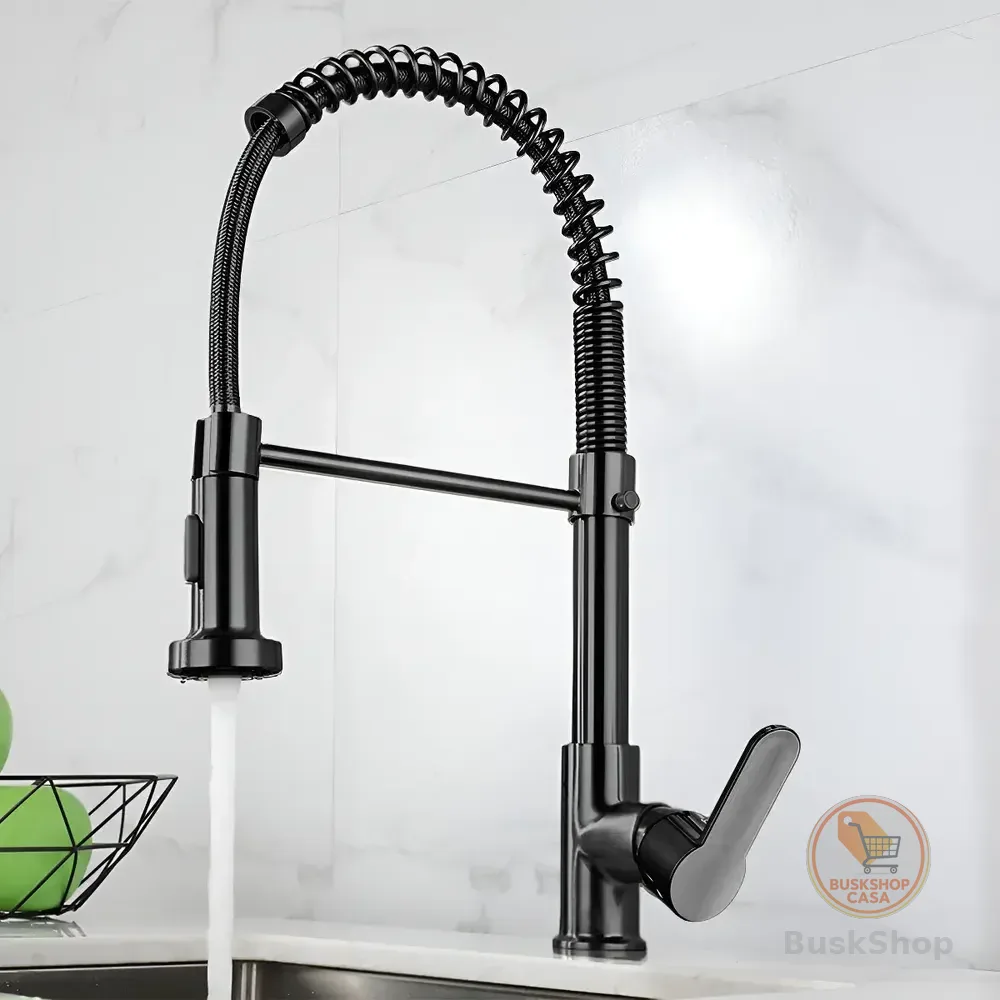 Torneira Cozinha Gourmet Bancada Flexível Monocomando Pia Preto B22-black