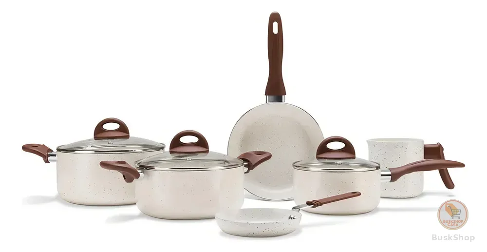Jogo De Panelas Brinox Smart Plus 6pçs Ceramic Life Vanilla 4791/102