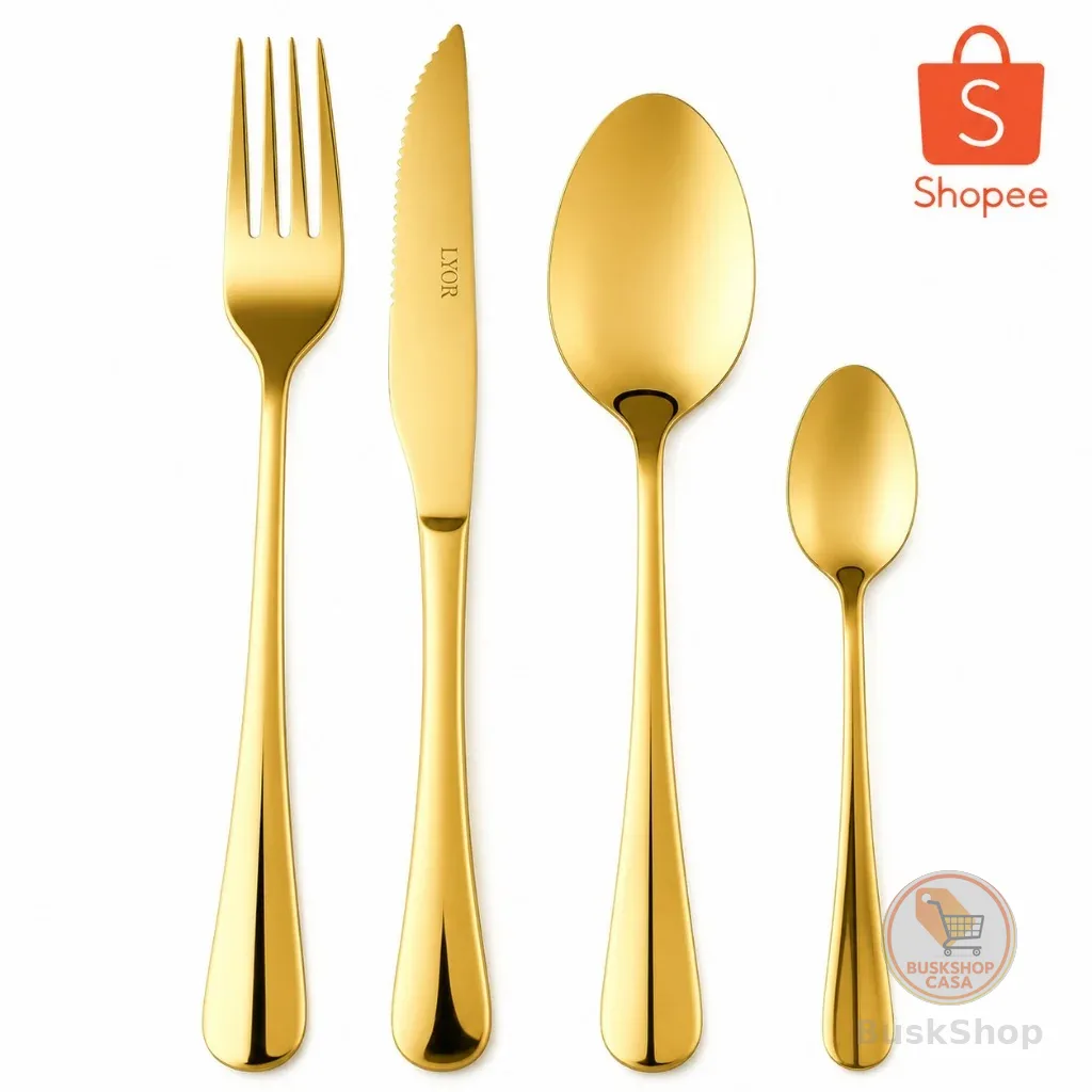 Faqueiro Lyor Positano 24 Peças Aço Inox Talheres Mesa Posta 6 Pessoas Luxo